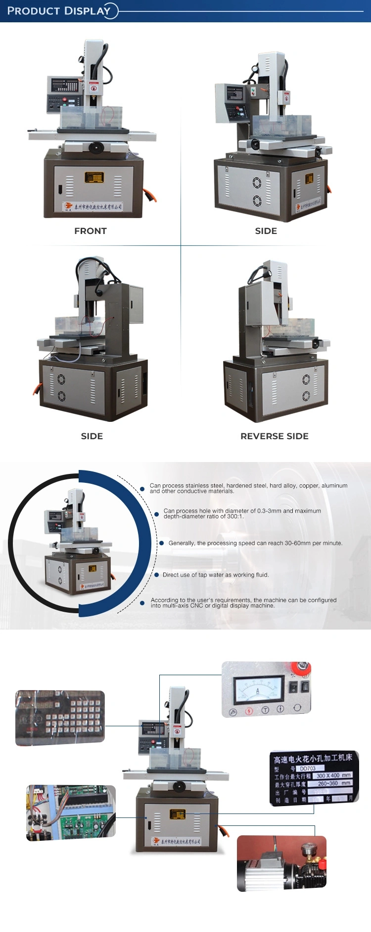 Drilling Speed 30-60mm/Min Super CNC Drilling EDM Machine